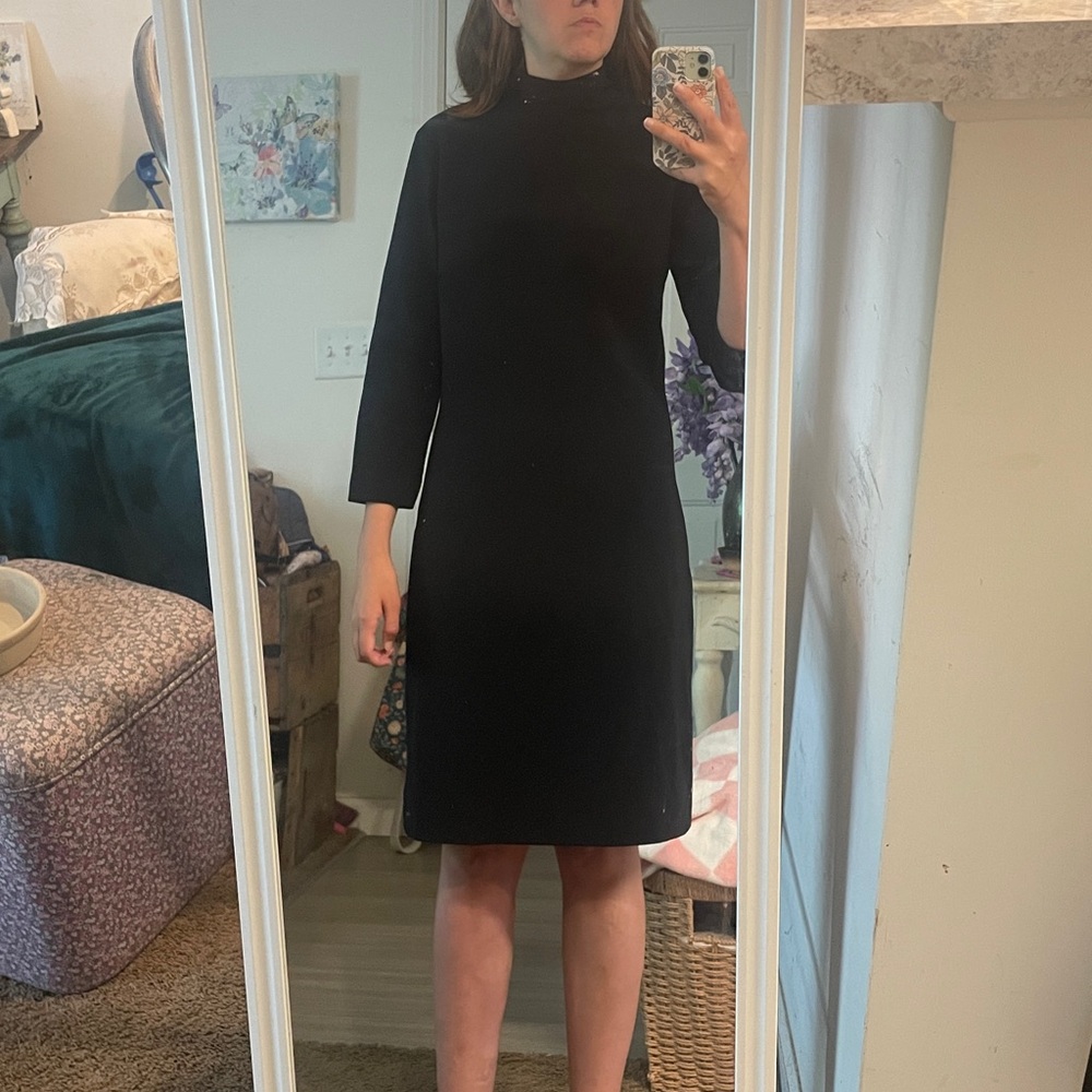 Boston Proper Black Long Sleeve Mock Neck Dress - M
